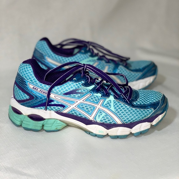 ASICS Sneakers Women's 7 Gel Flux 2 T568Q Running Shoes Blue Athletic Exercise - Picture 4 of 11